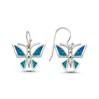 

Silver 925 Sterling Opal Stone Dragonfly Earrings