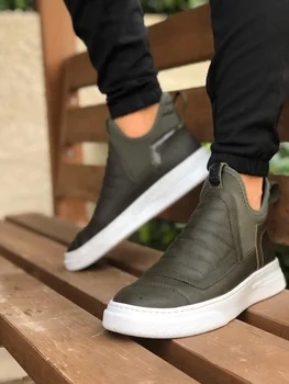 

BA0201 Step-in Casual Thick Bottom Khaki Men Sports Half Wrist Bo 426221656