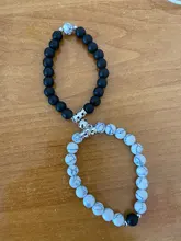 2021 de moda 2 unids/set cuentas de piedra Natural pulsera de Yoga para los amantes distancia imán par de pulseras de joyería de amistad