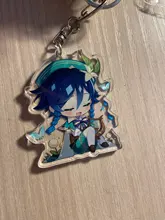 De la isla de Kyushu impacto Zhongli Diluc llavero Cosplay lindo personaje del juego Venti Paimon Tartaglia Mona acrílico colgante de llavero
