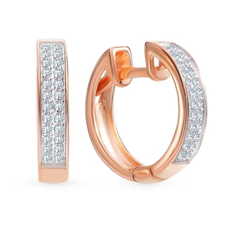 

Gold earrings with diamonds SUNLIGHT test 585