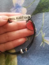 Pulsera de la mejor película para parejas, brazalete con grabado de Pennywise de IT, joyería Punk esmaltada, correa ajustable, hecha a mano