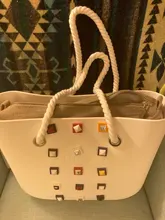 Bolso de mano de cuerda de cáñamo corto y blanco suave para mujer, bolsa de mano femenina, estilo clásico, urbano, elegante, EVA, 1 par