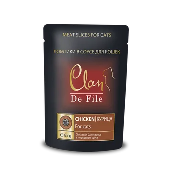 

Clan De file D/Cats 85g, Puch, with chicken in carrot sauce 12 PCs.