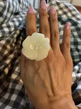 Anillos De Compromiso coreanos con flores acrílicas para mujer, joyería minimalista de resina, anillo de dedo rosa para niña y mujer