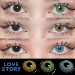 Bio-essence 1 Pair Colored Contact Lenses for Eyes Russian Girl Blue Lenses Green Eye Lenses Natural Lenses Fashion Lenses