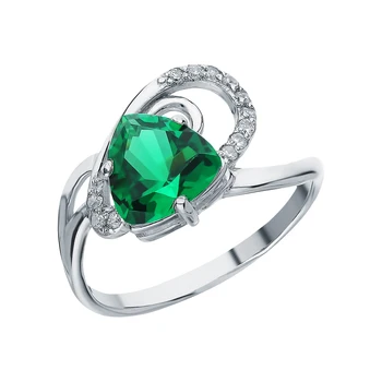 

Silver ring with nanocrystal and cubic zirconia sunlight sample 925