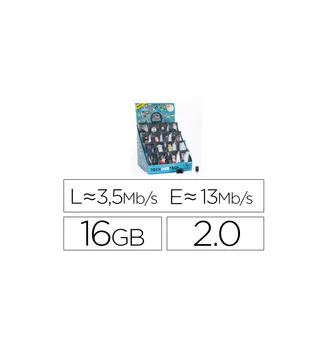 

TECHONETECH FANTASIA 3D 16 GB USB 2.0 display stand 16 pcs Assorted