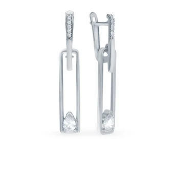 

Silver earrings with cubic zirconia sunlight