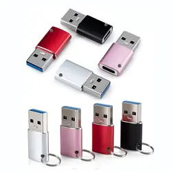 2 шт. type C Женский к USB3.0 Мужской Разъем type-c адаптер шнурок для ключей алюминиевый корпус USB адаптер