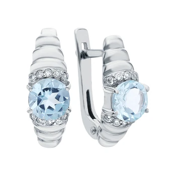 

Silver earrings with Topaz and cubic zirconia sunlight sample 925