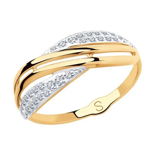 SOKOLOV ring gold with cubic zirconia