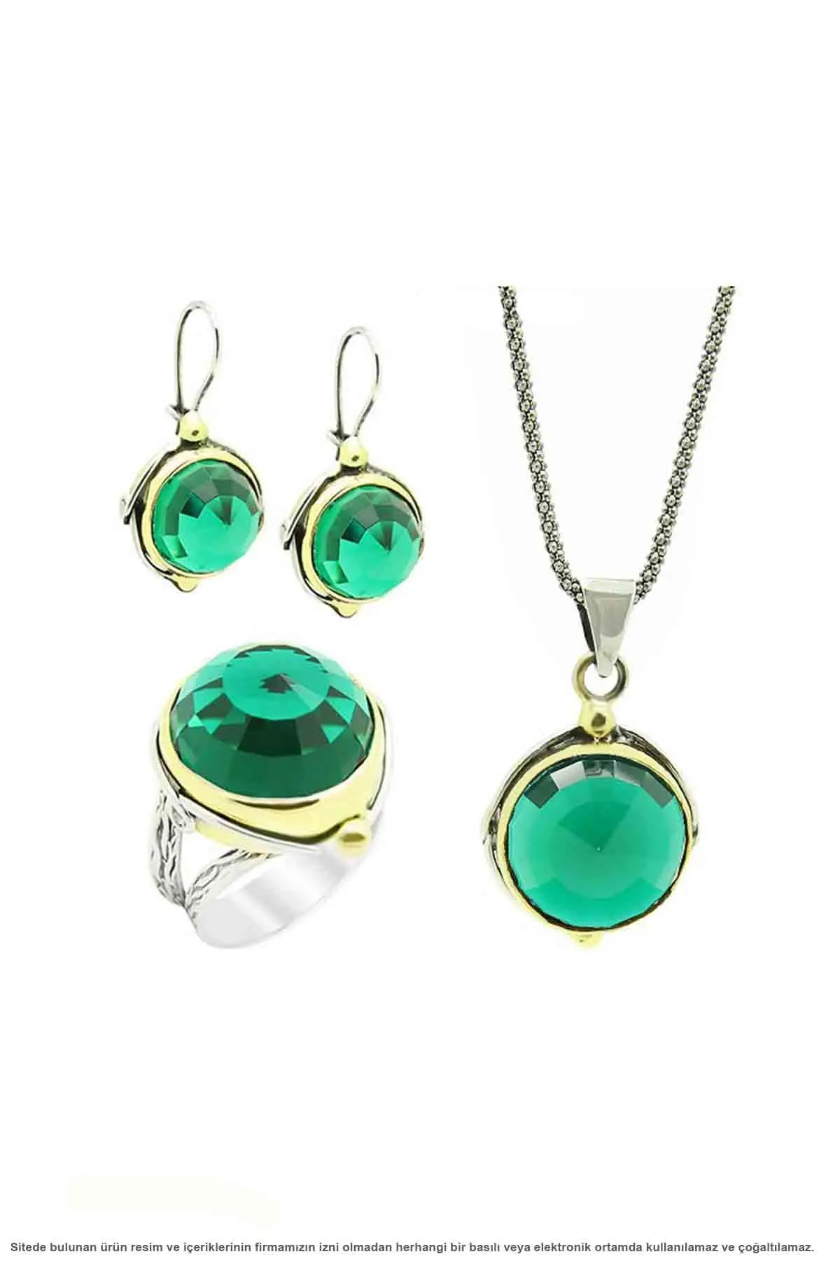 

Silver Jade Stone Authentic Triple Set