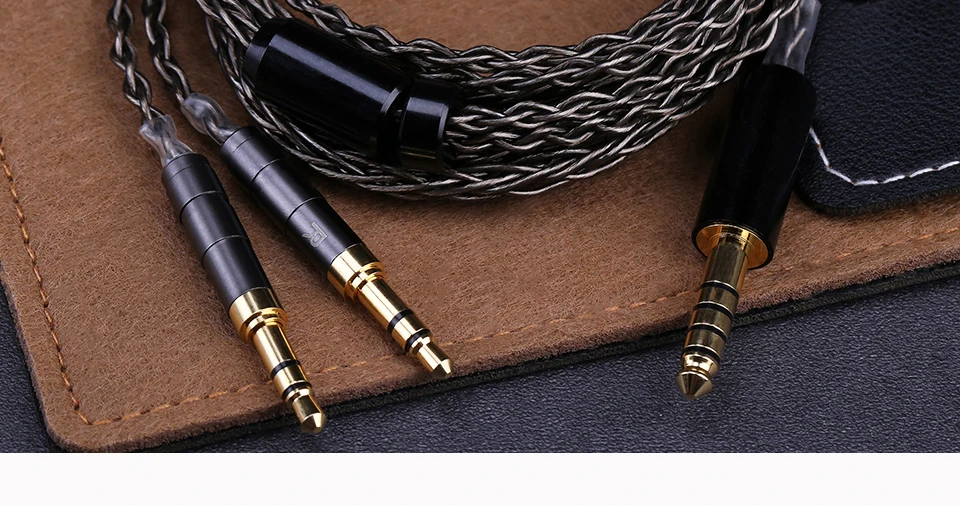 OPENHEART 8 Core Cable for Headphone 1 to 2 jack 3.5/2.5/4.4mm Balance Upgrade Replacement Silver Cables 1.4m Personality