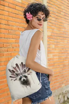 

Angemiel On Front of Bag Hairs Raccoon Cloth Backpack