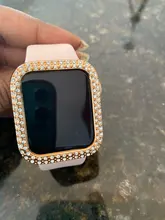 Funda de diamante para Apple Watch 5, 44mm, 40mm, iWatch Series 4, protector de pantalla, funda de PC para Apple Watch 3, 38mm, 42mm