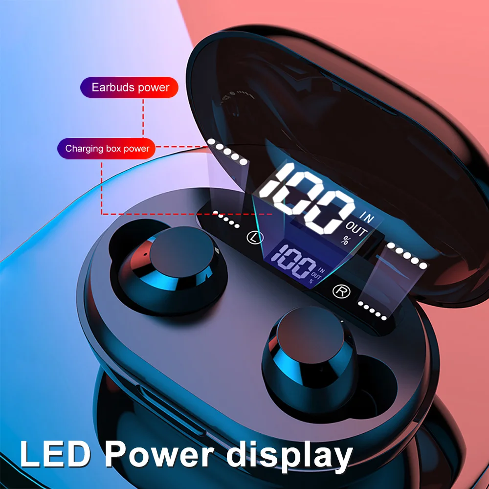 

9D Stereo Sound TWS Bluetooth 5.0 Wireless Earphone LED Display 3000mAh Power Bank Can Charging For Phone Touch Control Headsets