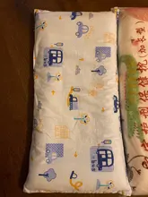 4 colores de algodón de dibujos animados niños almohada suave lavable bebé cabeza de dormir cojín largo rectángulo niño almohada reposacabezas portátil
