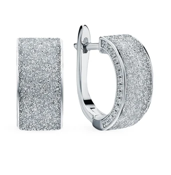 

Silver earrings with cubic zirconia and glitter sunlight sample 925