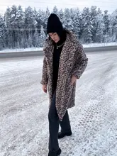 Coats Teddy Bear-Jackets Faux-Fur Leopard Female Long Women Luxury Outerwear Thick Winter