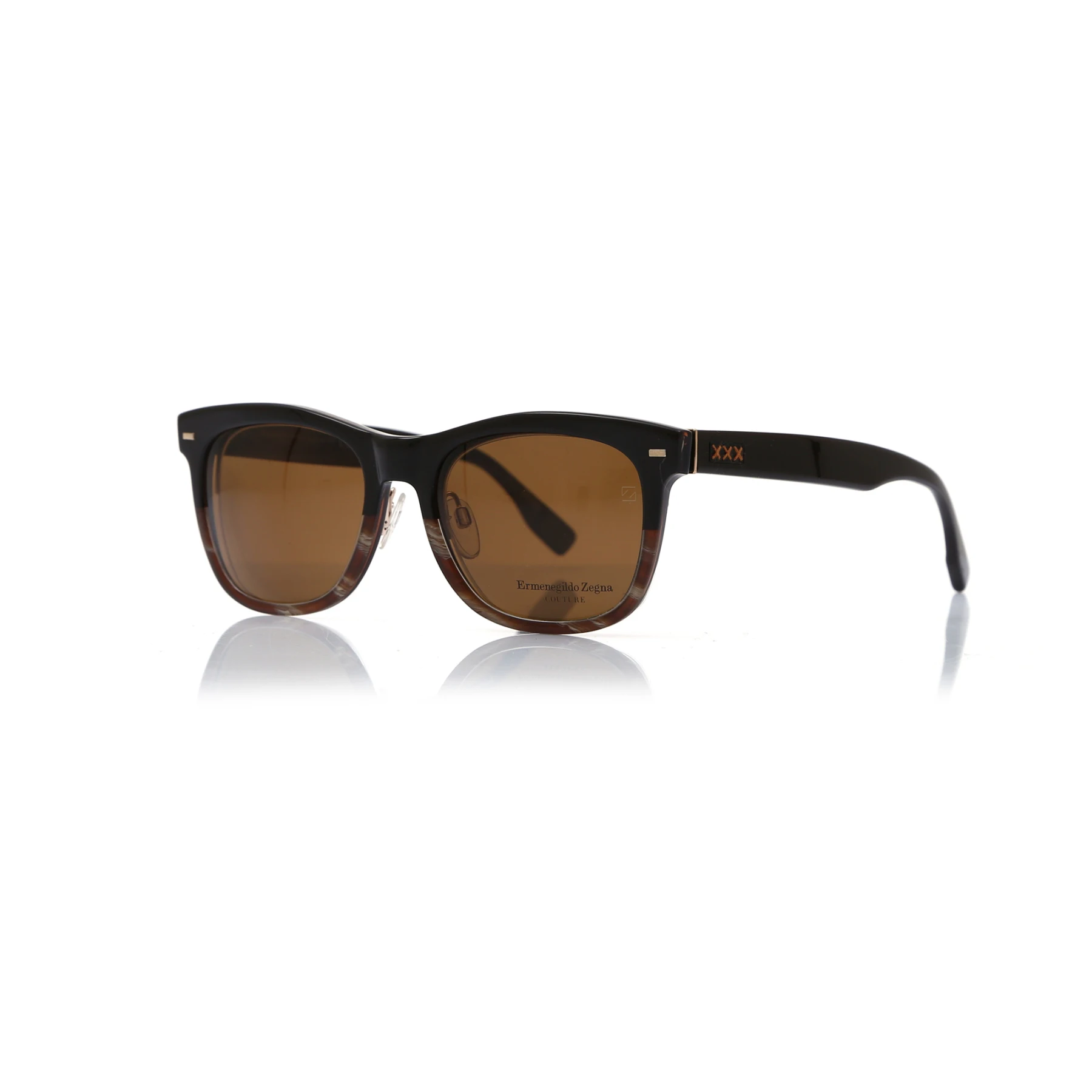 

Men's sunglasses ez 0001 50m bone Brown organic square square 55-19-145 ermenegildo zegna