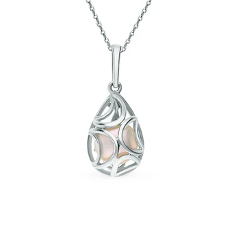 

Silver Pendant with pearls sunlight sample 925