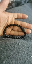 Abalorios de piedra negra para Hombre y mujer, pulsera con constelación de 12, para parejas, Moda Masculina