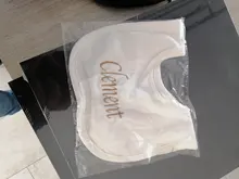 Babero bordado personalizado para bebé, nombre personalizado, babero de algodón para bebé recién nacido, regalo para Baby Shower, regalo para el desayuno