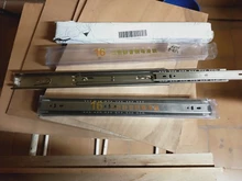 Track-Rail Hardware Sliding Furniture Cabinet KAK Soft Close 10--22-stainless-Steel Three-Section