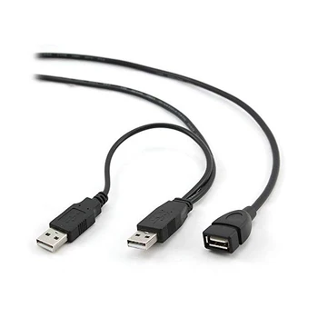 

USB to USB X 2 Extension Cable GEMBIRD CCP-USB22-AMAF-6 Black (1,8 m)