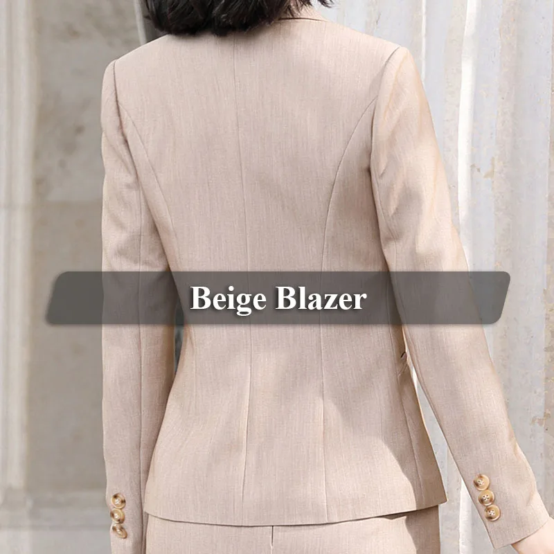 One Beige Blazer Lenshin, цельный блейзер для женщин, Элегантная куртка, модная рабочая одежда, сохраняющая стройность, для офиса, леди, верхняя одежда на одной пуговице - Цвет: One Beige Blazer