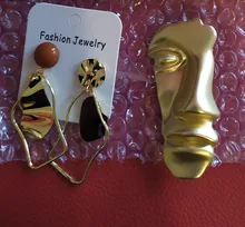 Irregular-Drop-Earrings Statement-Earrings Wedding-Accessories Fashion Jewelry Gold Geometric