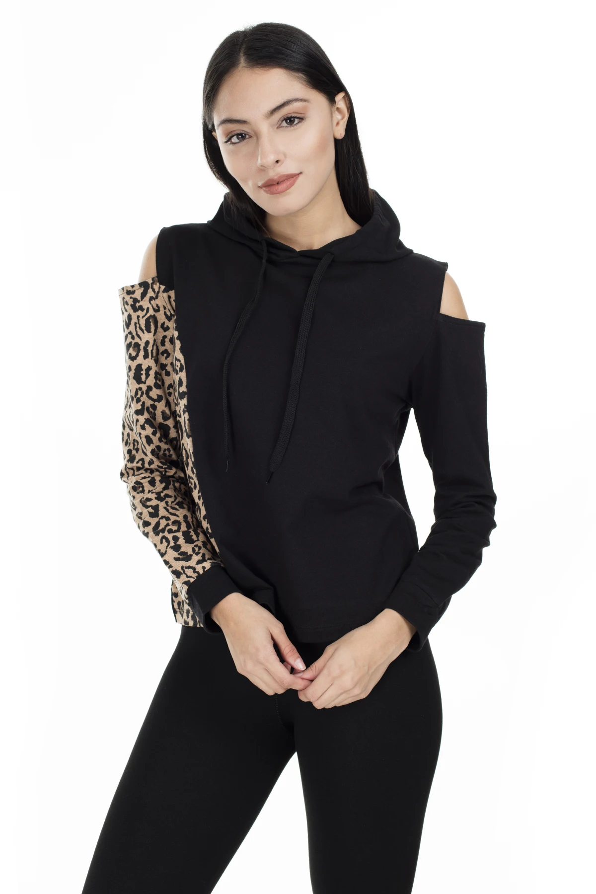 Lela Shoulder Detail Hooded Sweat WOMEN SWEAT 5553721