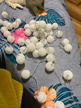 Lights-String Garland Cotton-Ball Led Wedding Party Christmas Outdoordiy Holiday 5M Crib