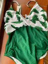 One-Piece Swimsuit CUPSHE Banana Girls Sexy Beach Women V-Neck Leaf Padded-Cups Twist-Front