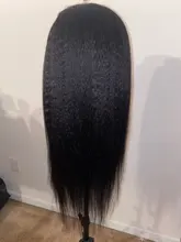 RESHINE-Peluca de cabello liso rizado 13x4, pelucas de cabello humano con encaje frontal Yaki europeo, peluca de cabello humano liso prearrancado