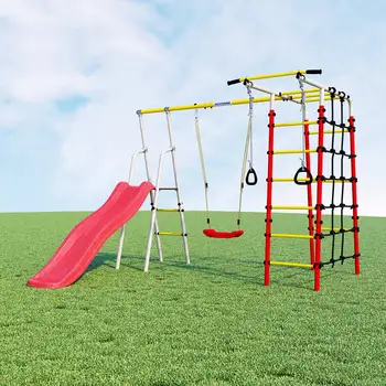 

Children's sports complex for cottages Romana Bogatyr (with plastic swings)