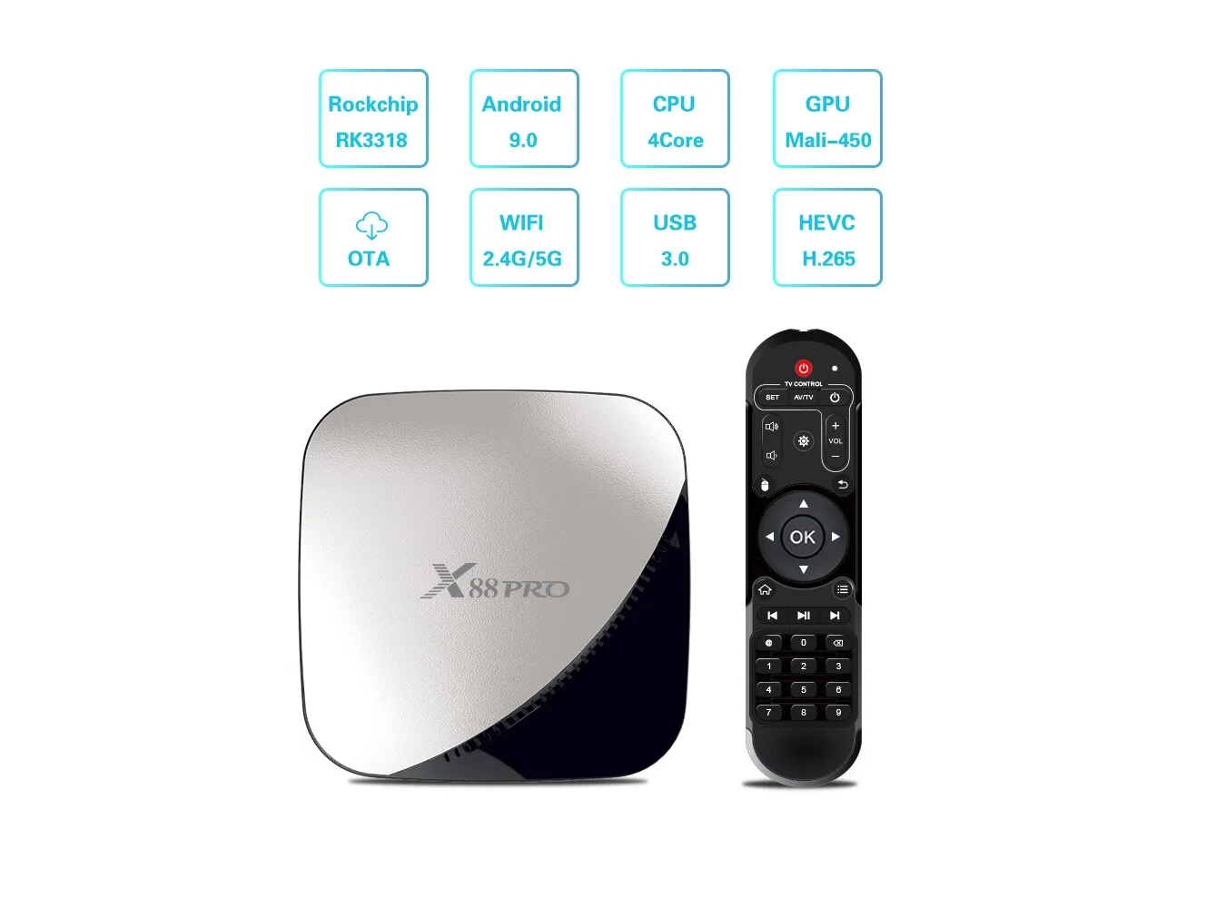 ТВ-приставка/ТВ-приставка Android/ТВ-Приставка smart TV/dgmedia X88 Pro 4 ГБ/64 ГБ процессор rk3318 |