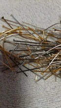 100-200 unids/bolsa 20 25 30 40 50 60 70 mm alfileres de cabeza de oro de cobre/rodio Headpins para resultados de la joyería de DIY suministros