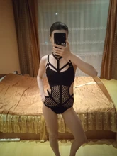 Swimwear Women Bathing-Suit Fish-Net Sheer Plus-Size Knit Mesh Xs-5xl Beach-V536b Female