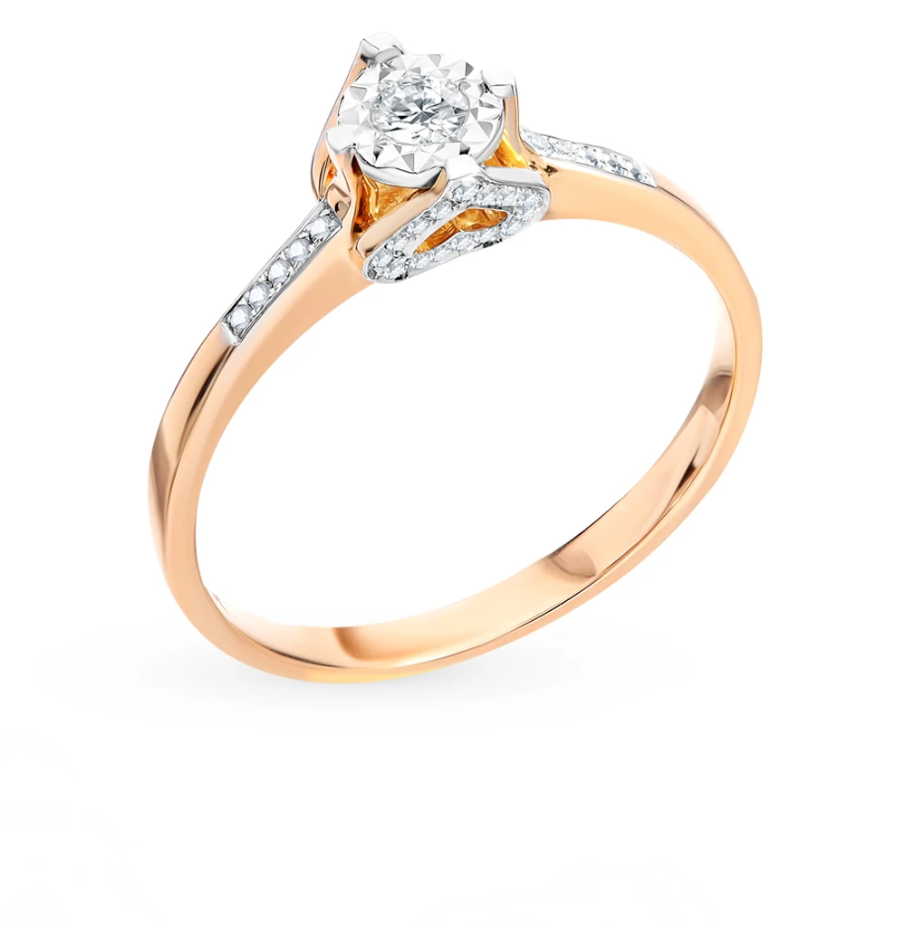 Золотое кольцо с бриллиантами SUNLIGHT проба 585
