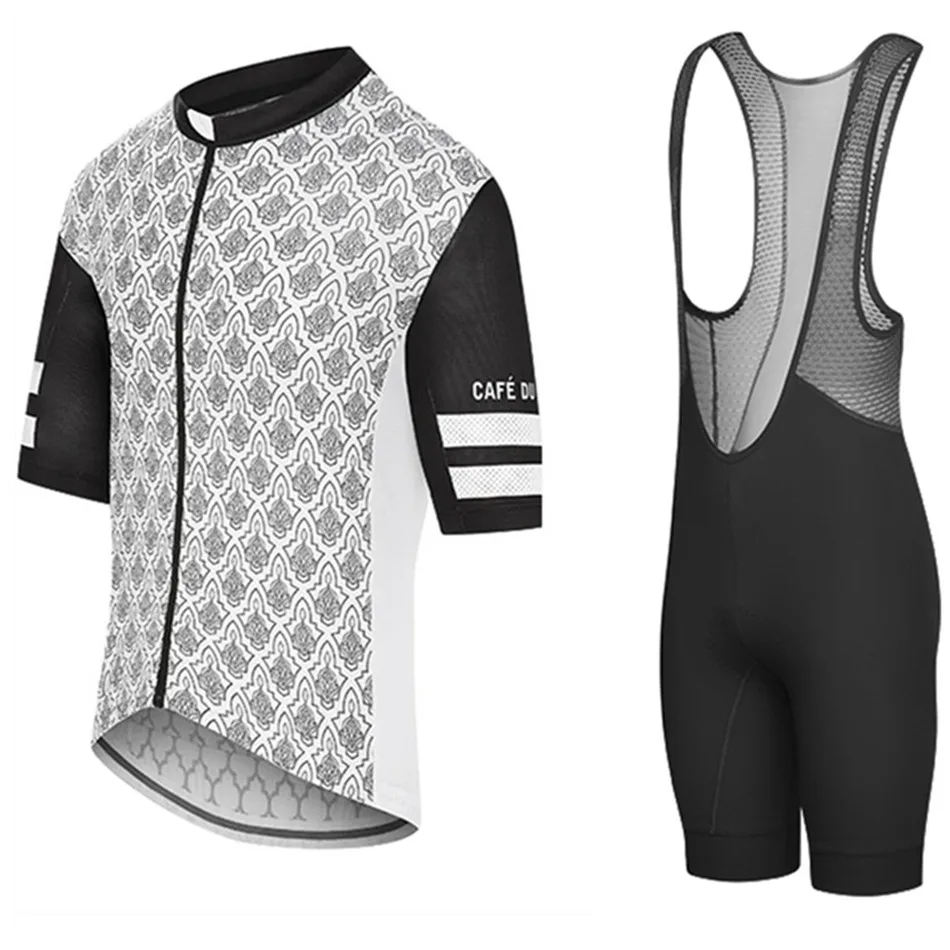 Кафе дю CYCLISTE Мужская велосипедная Джерси Одежда для верховой езды костюм с коротким рукавом нагрудник шорты дышащий велосипед Одежда наборы roupa ciclismo - Цвет: 12