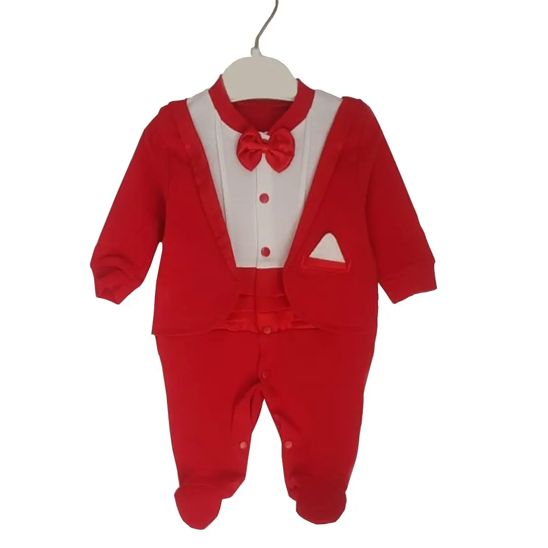 

Papyonlu Tuxedo Jacket Red Baby Boy Rompers