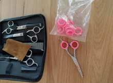 Ring Clipper Hair-Shears Pet-Scissor-Ring Dog for Matte-Color 10pcs Pet-Curved-Blade