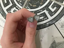 JoiasHome corazón aretes en forma para las mujeres joyería de plata 925 de moda mujer Color oro rosa pendientes de boda regalo