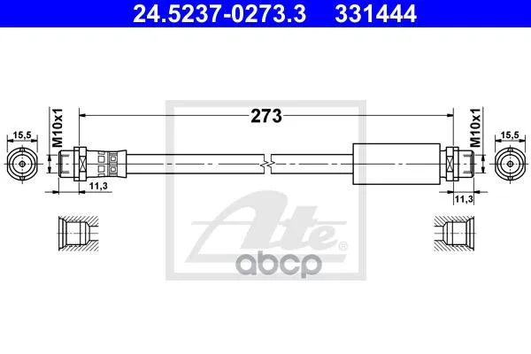 Шланг Тормозной Передний 270mm Ate 24523702733 Ate арт. 24523702733
