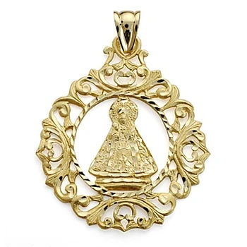 

18k gold pendant Lady Head fence openwork 43mm. [7096]