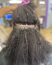 Hair-Extensions Bundles Weave Human-Hair Afro Virgin-Microlinks Mongolian Kinky-Curly-I-Tip