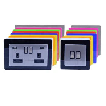 

Light Double Plug hand Switch Single Double Light Plug Socket Switch Surround Acrylic Finger Plate Panel