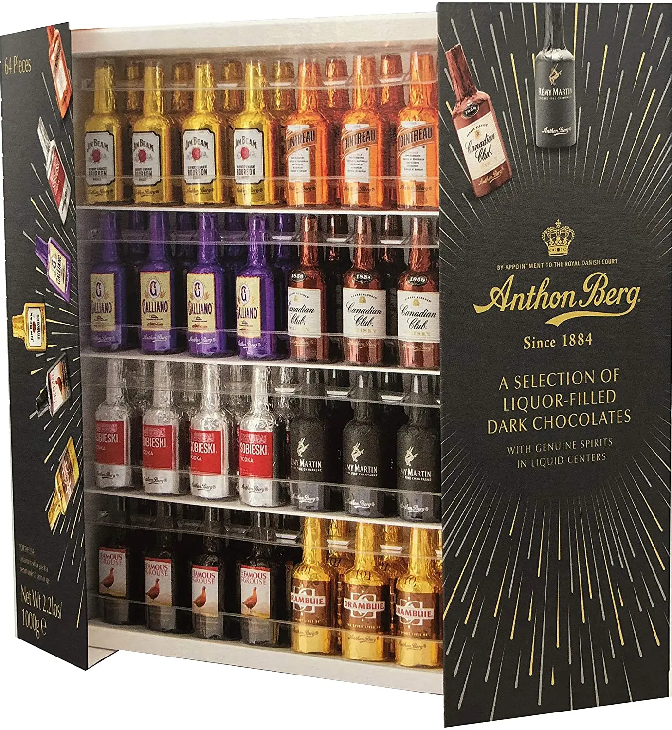 Antoon Berg-Cioccolato Riempito Con Liquore Originali. 64 Bottles-1Kg. Bonbon Di Liquore.